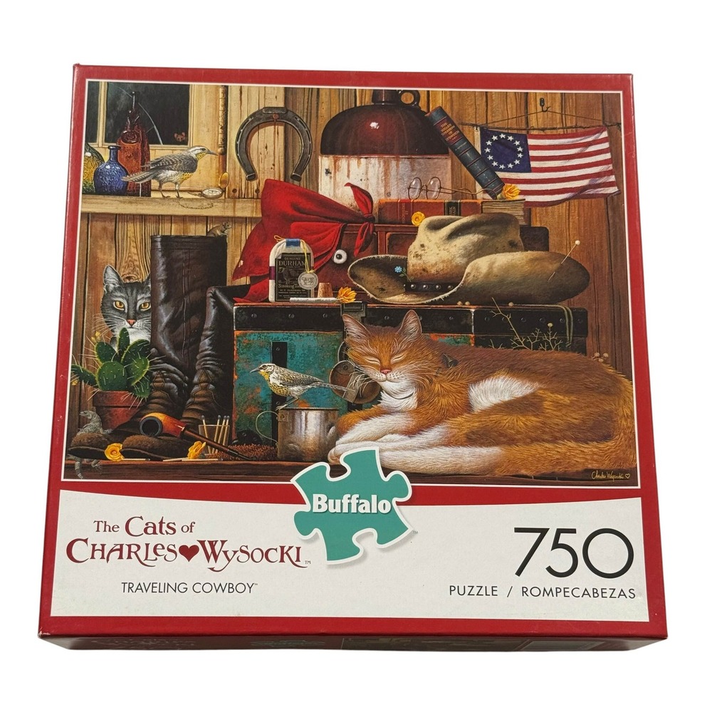 Buffalo Games Charles Wysocki Traveling Cowboy 750 Piece Jigsaw Puzzle UNCOUNTED